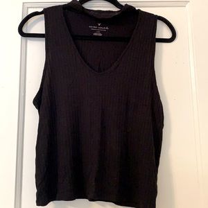 Black tank with Choker neckline detail